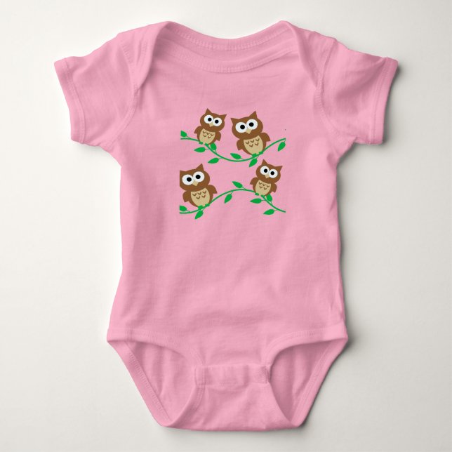 Body babysuit de hibou de dessin animé (Devant)