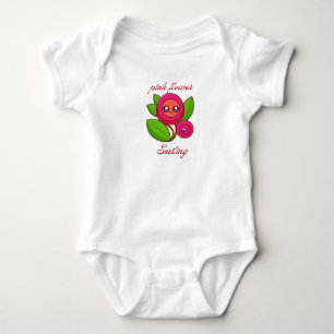 Body babysuite corps Fleur rose souriante