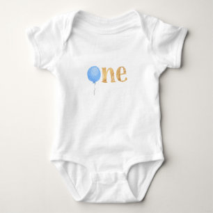 Body Balcon bleu 1er Anniversaire Bébé Bodysuit
