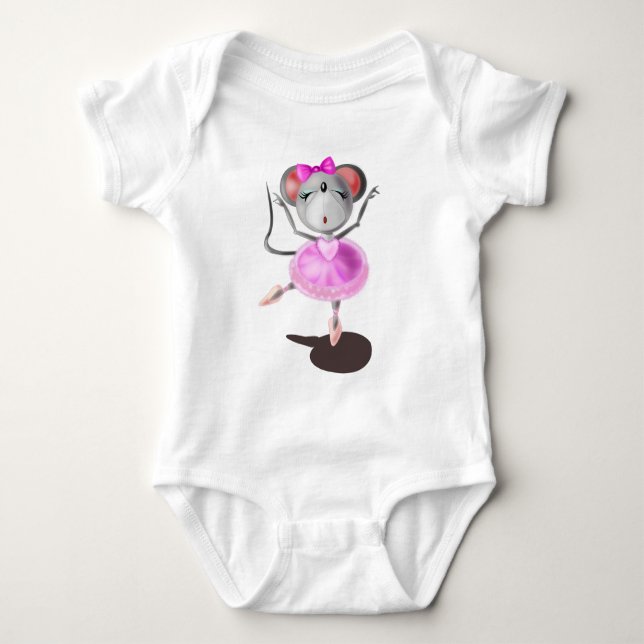 Body Ballerina Souris Funny Baby Bodysuit (Devant)
