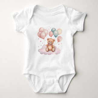 Body Ballons d'aquarelle mignonne Ours en peluche sur n