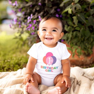 Body Balloons roses modernes Premier anniversaire fille