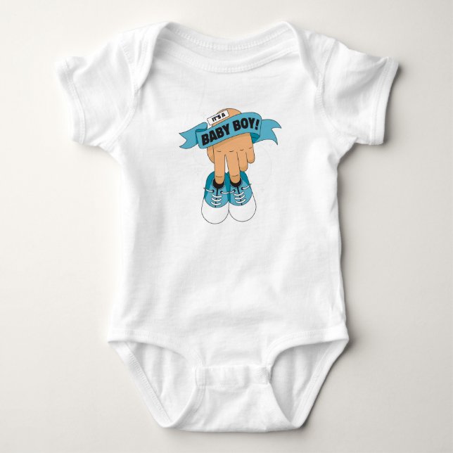 Body Bannière de chaussure de bébé garçon – Un accueil  (Devant)