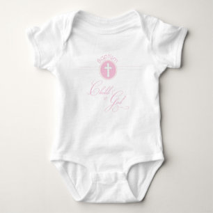 Body Baptême Félicitations Enfant rose de Dieu