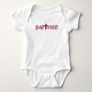 Body Baptisé - Costume de bébé Croix Rose - Baptême Cad