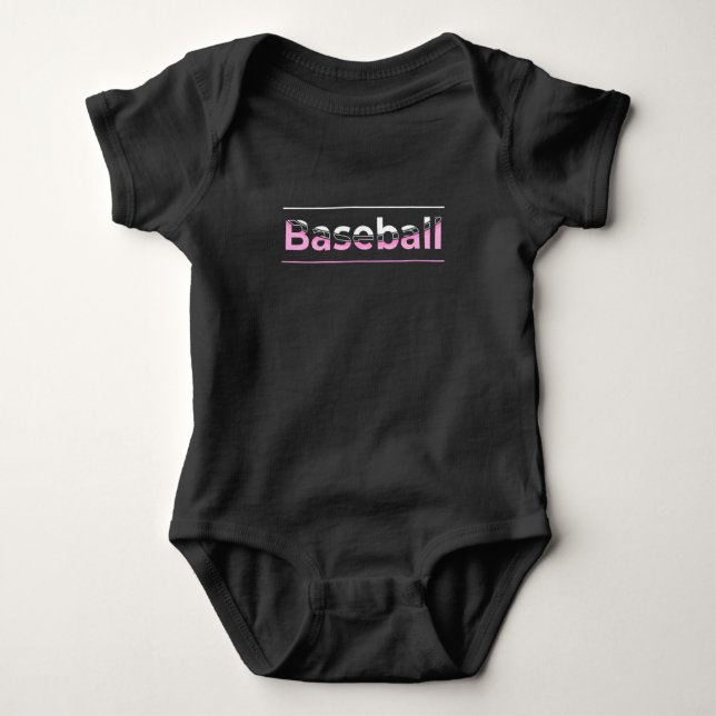 Body Base-ball Féminin - Typographie Géométrique Rose (Devant)