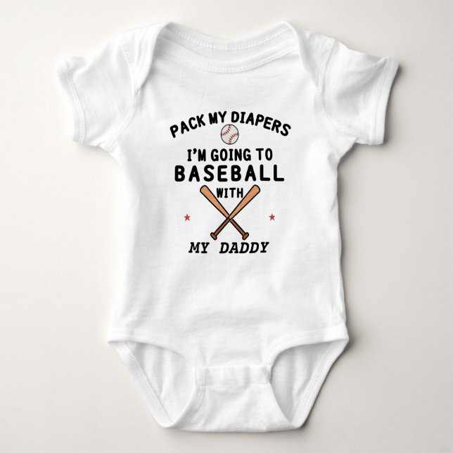 Body Baseball avec papa | Papa de baseball | Balle de b (Devant)