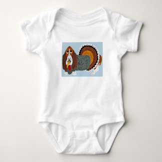 Body Basset Hound de Thanksgiving en costume de dinde