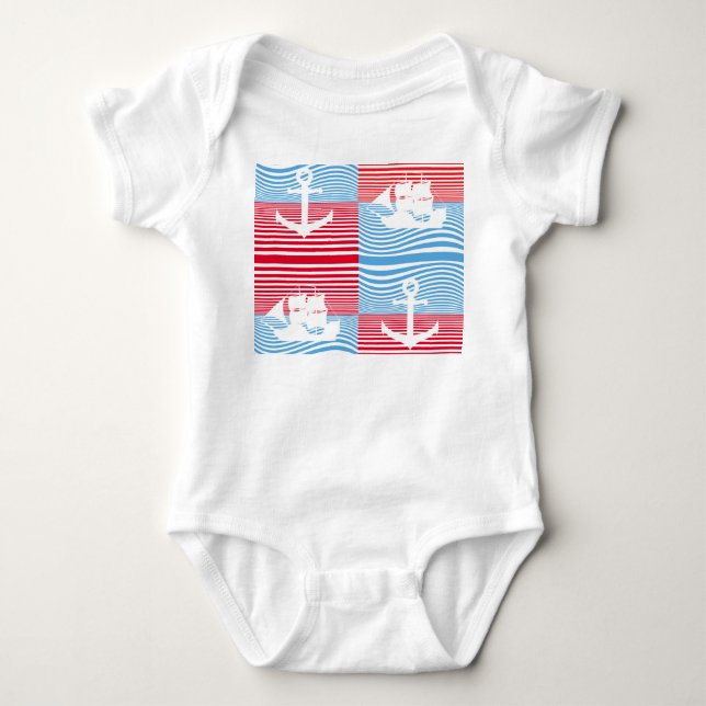 Body Bateau à voile et motif d'ancre (Devant)