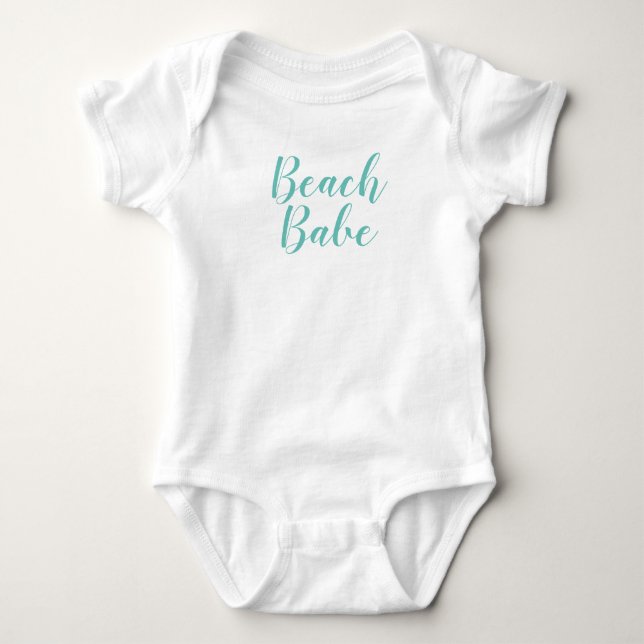 Body Beach Babe Turquoise Script Bodysuit (Devant)