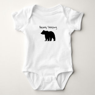 Body Bearly Sleeping Black Ours Woodland Baby Bodysuit