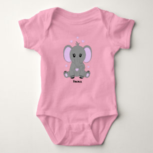 Body Beau éléphant en rose pour les filles