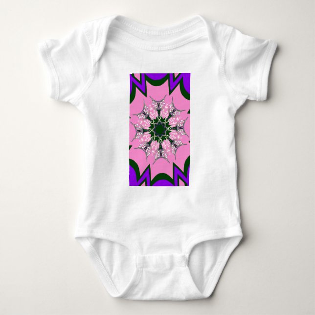 Body Beau motif de teinte violet rose bébé monogramme d (Devant)