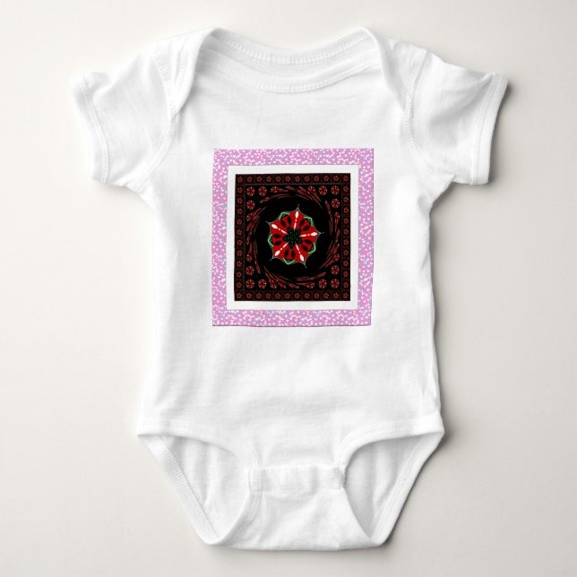 Body Beau rose Bleu Blanc Coeurs d'amour Design (Devant)