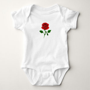 Body bébé à la rose rouge