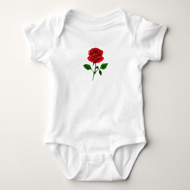 Body bébé à la rose rouge (Devant)