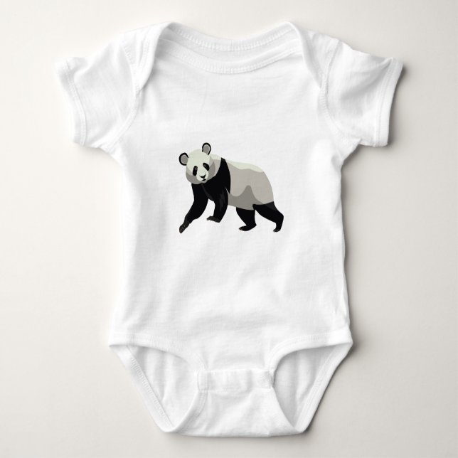 Body bébé à manches courtes illustré de pandas (Devant)