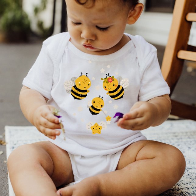 Body Bébé Abeilles de miel Étoiles jaunes | Bodysuit bé (Créateur téléchargé)