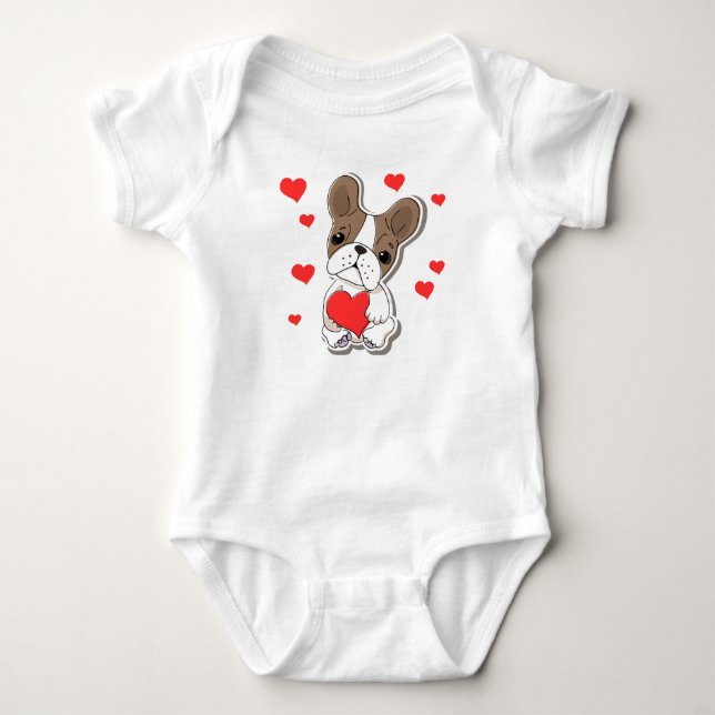 Body bébé Adorable Amour de chiot - Joli chien ave (Devant)