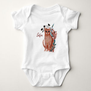Body Bébé affiche baby shower rouge et bleu avec des an