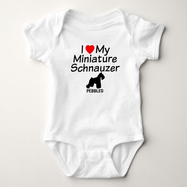 Body Bébé aime Schnauzer Chien miniature (Devant)