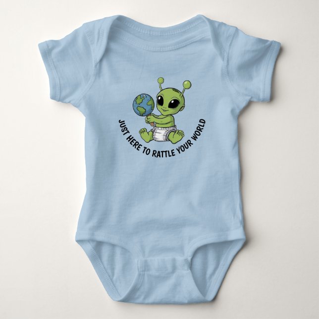 Body bébé Alien tenant un hochet (Devant)