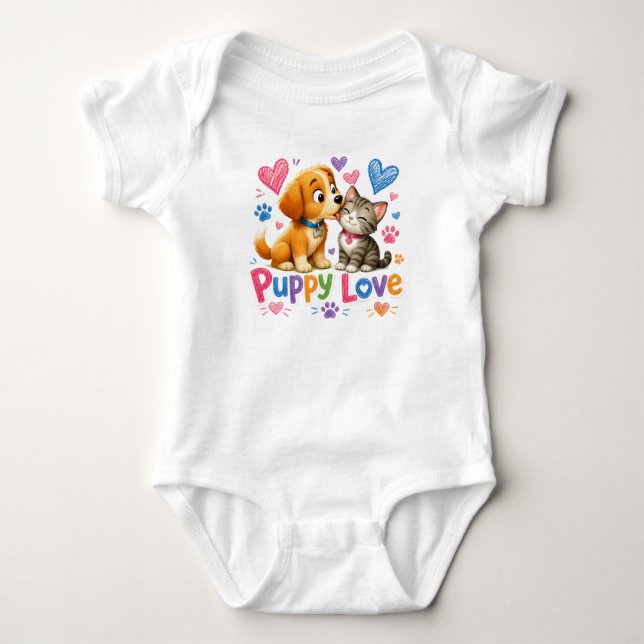 Body bébé Amour de chiot (Devant)
