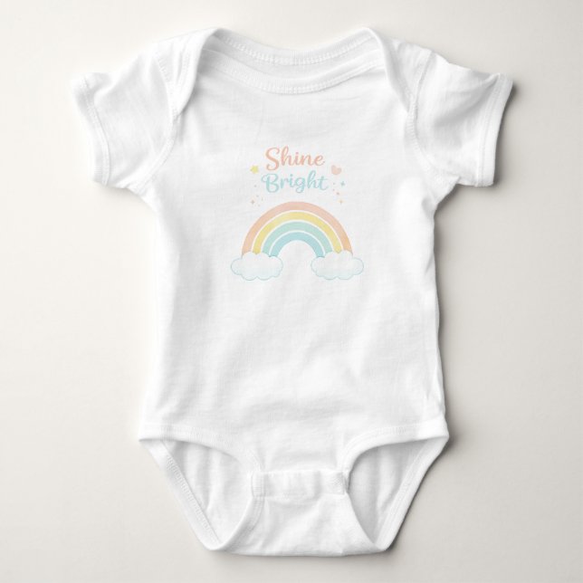 Body bébé arc-en-ciel brillant (Devant)