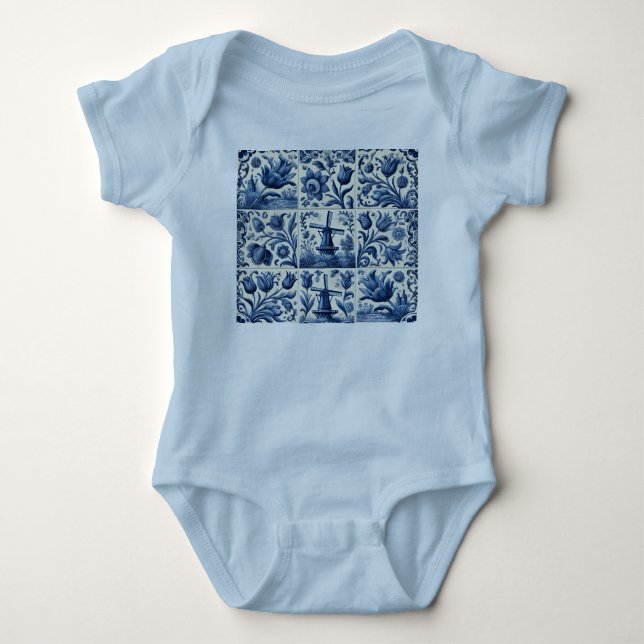 Body bébé avec carreaux de Delft mignons (Devant)