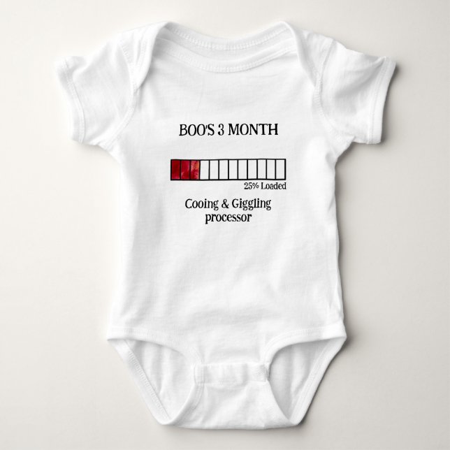 Body bébé avec étape importante aquarelle drôle |  (Devant)