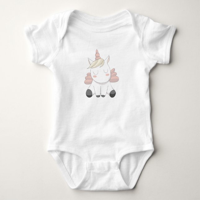 Body bébé avec motifs enfantins rose (Devant)