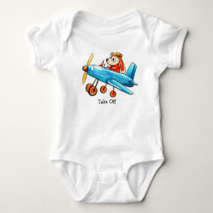 Body bébé avion pilote chien mignon