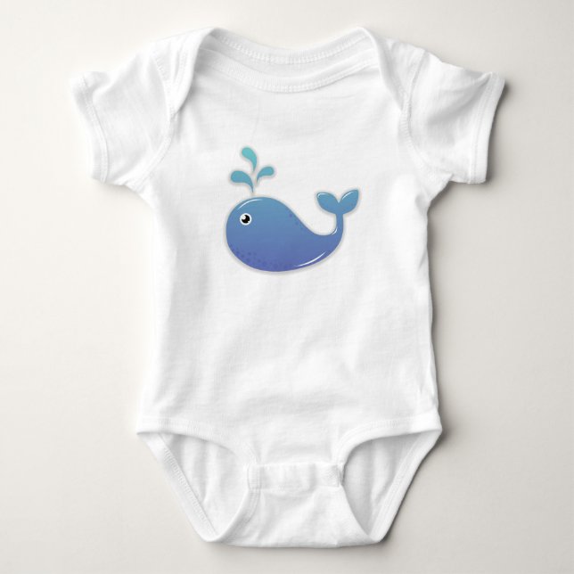 Body bébé baleine bleue mignon (Devant)