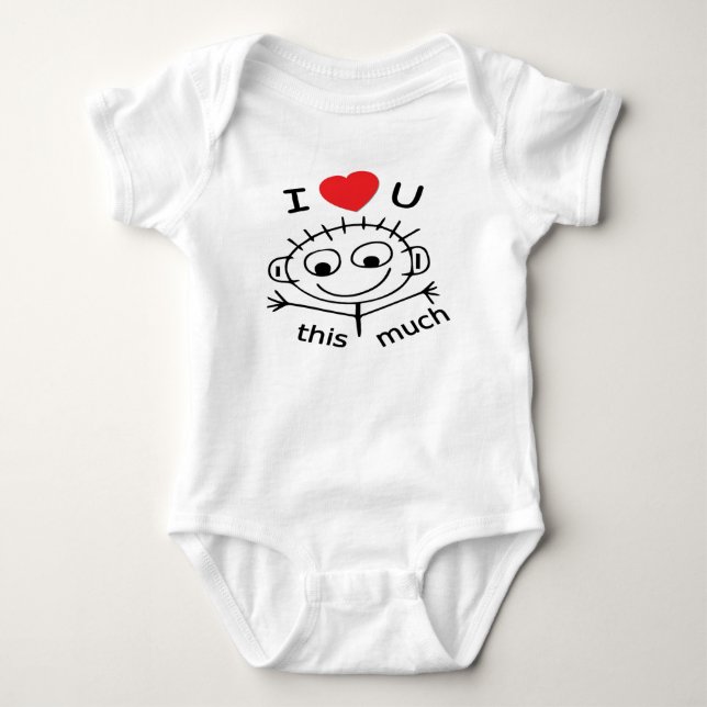 Body Bébé Bâton Je T'Aime (Devant)