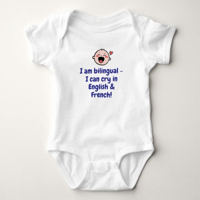 Body Bébé bilingue, cadeau drôle pour bébé (Devant)