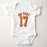 Body Bébé blanc et orange | Design Jersey Sport<br><div class="desc">Bébé blanc et orange | Sport Jersey Design ・ Baby Romper</div>