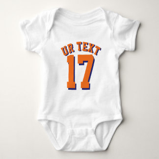 Body Bébé blanc et orange | Design Jersey Sport