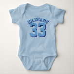 Body Bébé bleu | Design Jersey Sport<br><div class="desc">Bébé bleu | Sports Jersey Design ・ Baby Sports Bodysuit</div>