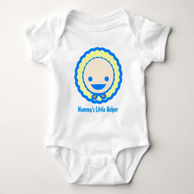 Body Bébé bleu et jaune mignon dans un tee - shirt capo (Devant)