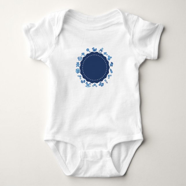Body Bébé bleu personnalisable (Devant)