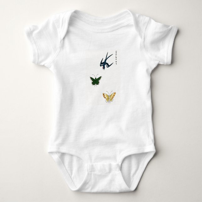 BODY BÉBÉ BODYSUIT BOIS JAPONAIS BLOC IMPRIMER BOUTTERF (Devant)