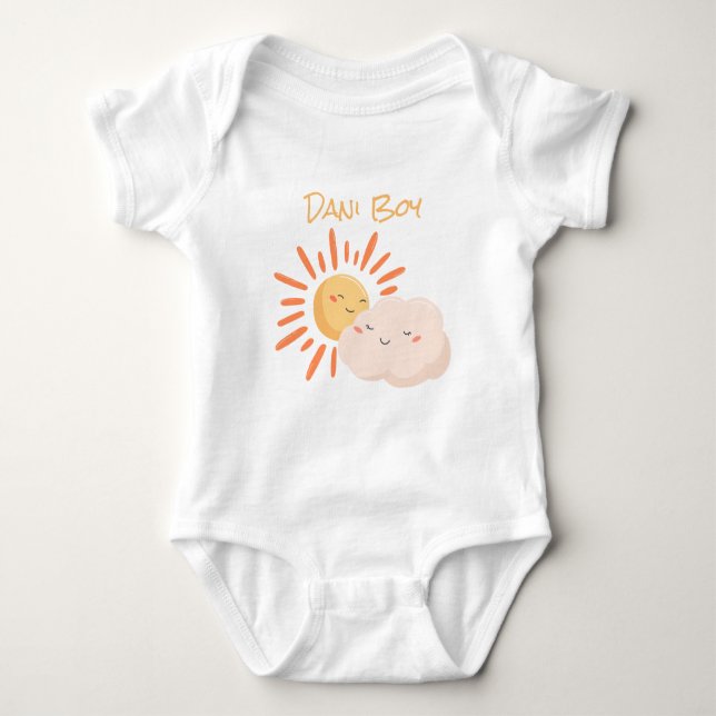 Body Bébé Boho mignon nuageux Sunshiney (Devant)
