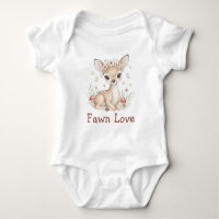 Body bébé cadeau Baby Shower Fille Cerf Bois Rose
