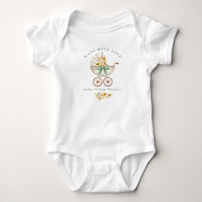 Body bébé calèche vintage fait avec amour (Devant)