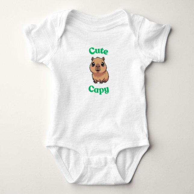 Body bébé capybara mignon | Vêtement de bébé drôle (Devant)