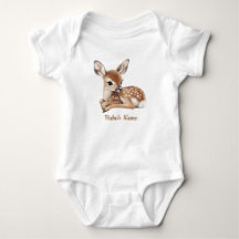 Body bébé cerf de la forêt en aquarelle mignon