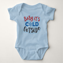 Bébé C'est froid dehors Bleu Bébé Bodysuit