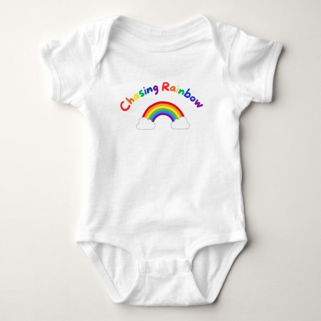 Body bébé "Chasing Rainbow" cadeau de baby shower (Devant)