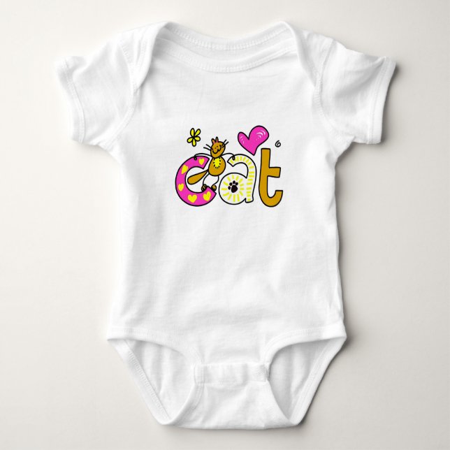 Body bébé chat calicot - Cadeau de tenue de chat m (Devant)
