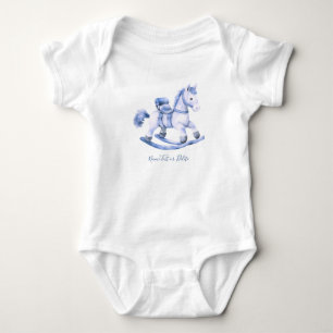 Body bébé cheval à bascule bleu